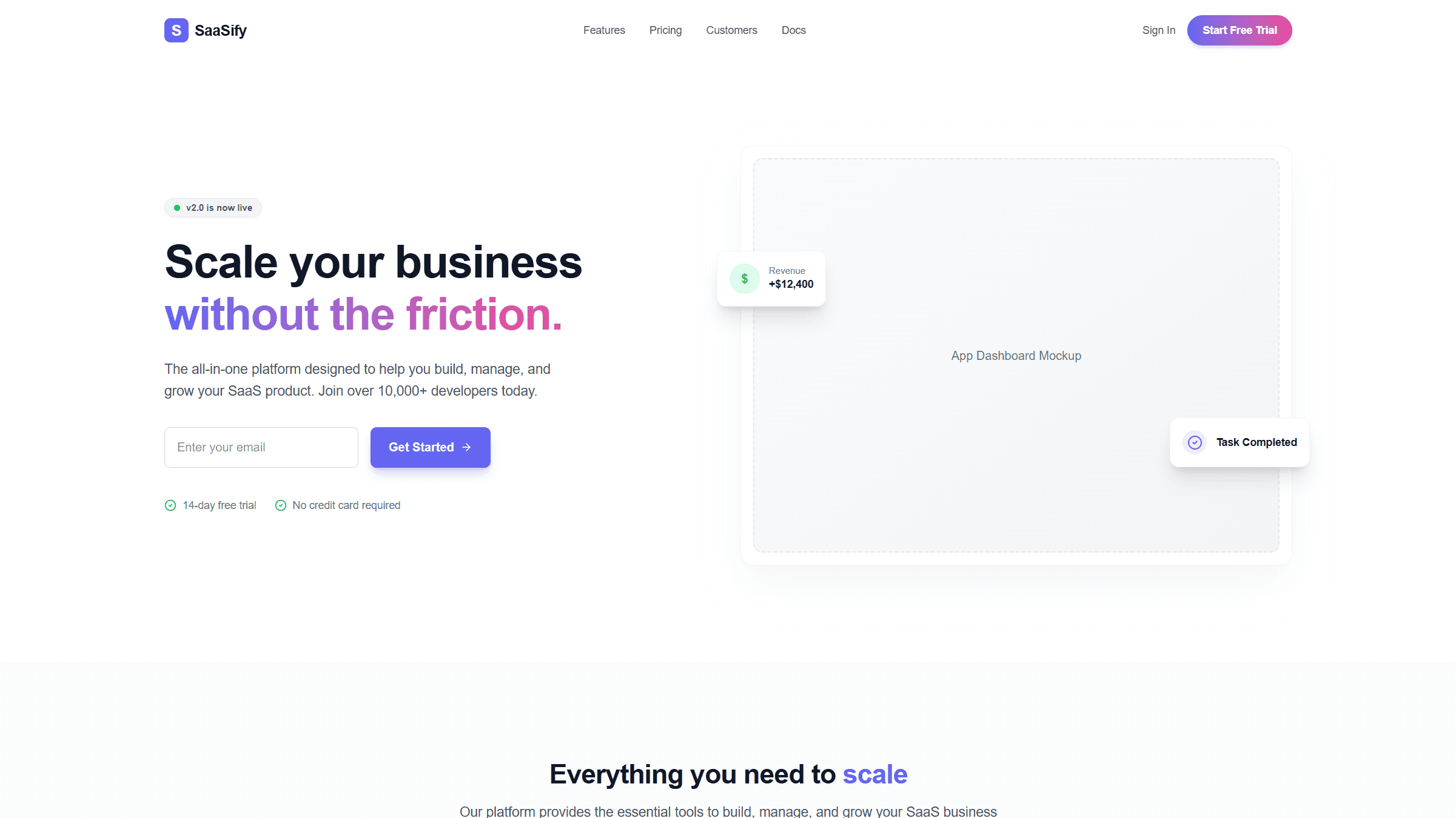 Sample SaaS Landing Page